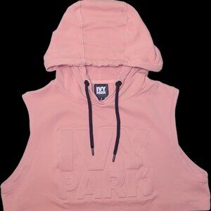 IVY PARK Pink Sleeveless Embossed Logo Hooded Drawstring Boxy Cropped Tank Top